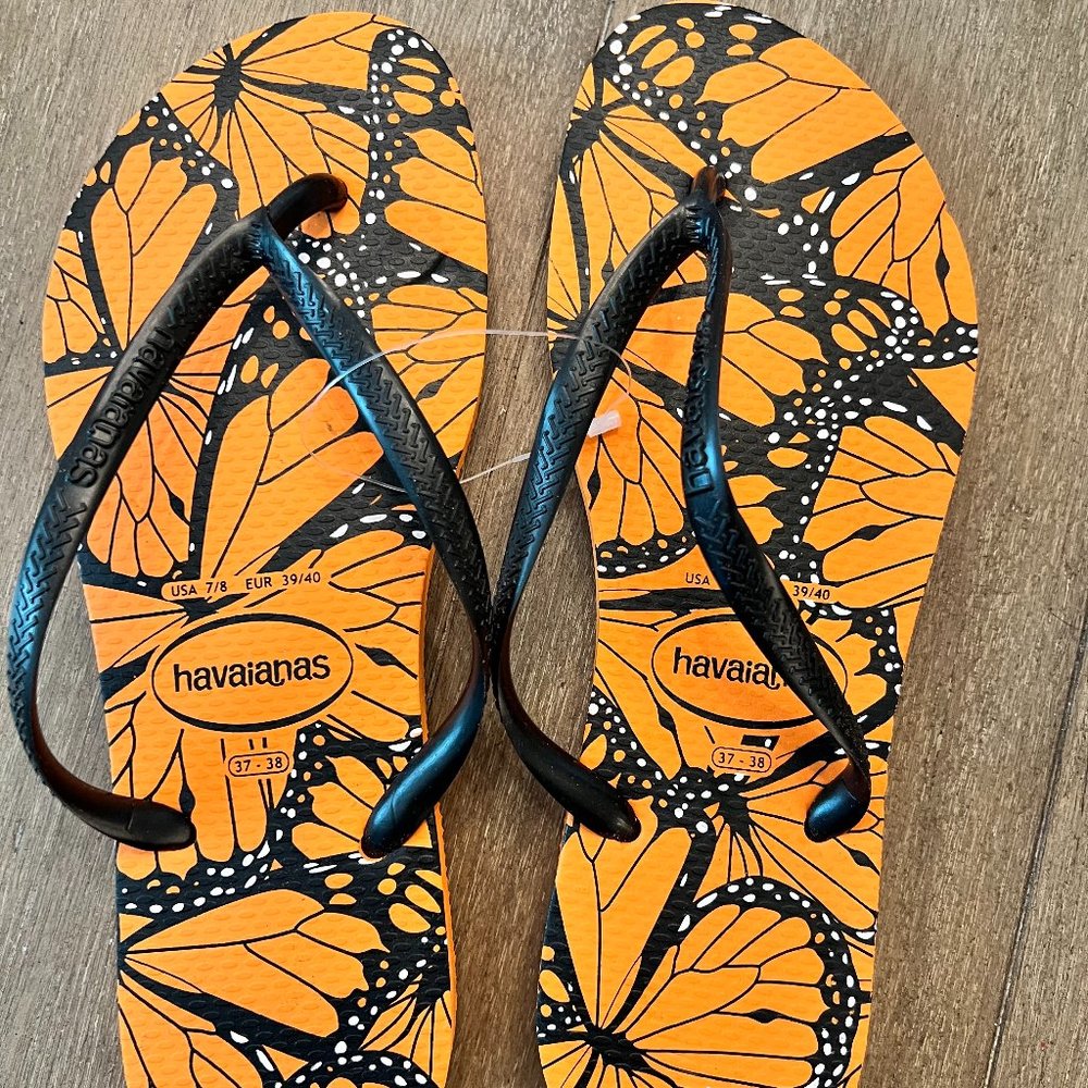 Havaianas Women's Slim Butterfly Flip Flop Sandal Size 7/8